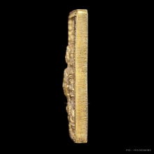 เหรียญแสตมป์ ยันต์ข้าง กะไหล่ทอง ปี 2530