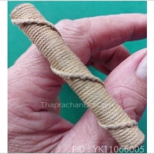 ตะกรุดเนื้อทองเหลืองเก่า ถักเชือกสีขาว ยาว 2.5 นิ้ว