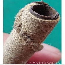 ตะกรุดเนื้อทองเหลืองเก่า ถักเชือกสีขาว ยาว 2.5 นิ้ว