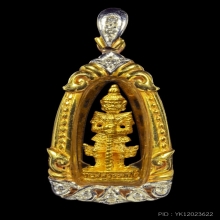 ท้าวเวสรุ่น2 ทองคำ หลงงพ่ออิฏฐ์ วัดจุฬามณี ปี40 พร้อมตลับ