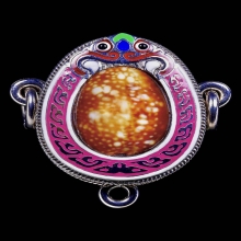 เบี้ยแก้เงินลงยาราชาวดี รุ่นแรก หลวงพ่อพระมหาสุรศักดิ์