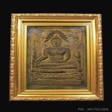 แผ่นปั้มบูชาทองเหลืองหลวงพ่อโต วัดพนัญเชิง อยุธยา ปี2500