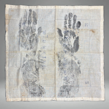 ผ้ารอยมือรอยเท้า พ่อท่านเขียว วัดหรงบน