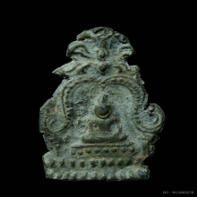 พระพุทธชินราชซุ้มเสมาทิศ หลังลายผ้า เนื้อชินเงิน พิษณุโลก