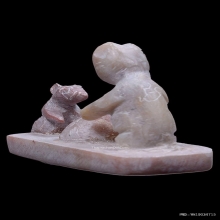 หนูแมวหินแกะหลวงพ่อสนิท วัดลำบัวลอย เนื้อหินสบู่