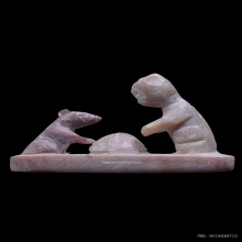 หนูแมวหินแกะหลวงพ่อสนิท วัดลำบัวลอย เนื้อหินสบู่