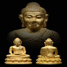 พระชัยวัฒน์หน้าอินเดีย หลวงพ่อพรหมวัดขนอนเหนือ เนื้อทองคำ