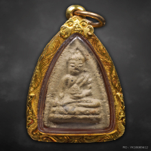 พระพุทโธน้อยคุณแม่บุญเรือน โตงบุญเติม หลังยันต์เฑาะว์ ปี2494