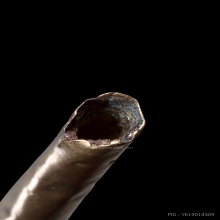 ตะกรุดเป่าแล่นหลวงพ่อบุญยัง เนื้อนาค ประมาณพ.ศ. 2485 - 2500