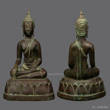 พระบูชาเชียงแสน แบบสิงห์สาม ปางมารวิชัยฐานบัวเล็บช้าง