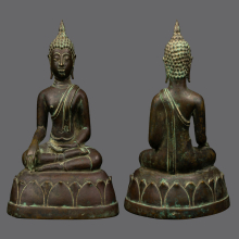 พระบูชาเชียงแสน แบบสิงห์สาม ปางมารวิชัยฐานบัวเล็บช้าง