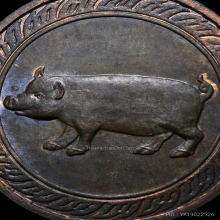 เหรียญนามปี “ปีกุน” ปีหมู บล็อกทองคำ เนื่อนวะโลหะ