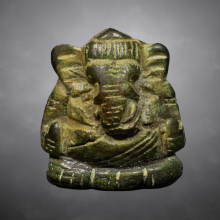 พระพิฆเนศ ศิลปะทวารวดี เขมร เนื้อสำริด สนิมหยก