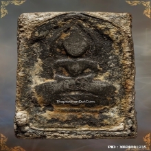 หลวงปู่ศุขพิมพ์สี่เหลี่ยมตัดชิด เนื้อชินตะกั่วหลังมีจารเดิมๆ