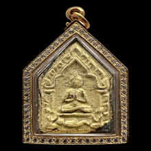 ขุนแผนผงพราย หลวงพ่อชำนาญ  ลงทองหลังฝังตะกรุดสาริกาคู่