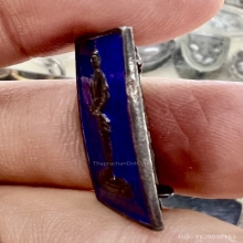 เหรียญพระยาพิชัยดาบหัก เงินลงยาหลังปั๋มลาย สวยเดิม พิธีใหญ่