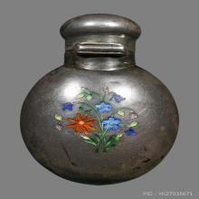 ขวดยานัตถุ์ เงินลงยา พระนามย่อ จปร. 