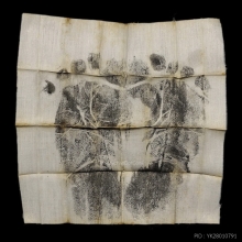 ๙ ผ้ายันต์รอยเท้าหลวงพ่อท่านเขียว วัดหรงบน ๙