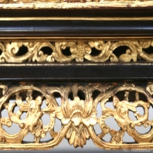 พระบูชาปางไสยยาสน์ เนื้อไม้ เกตุเป็นรักปั้น อายุเป็น 100 ปี