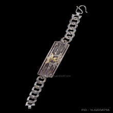 เลสข้อมือเนื้อเงินหน้ากากทองคำ หลวงพ่อเปิ่น วัดบางพระ