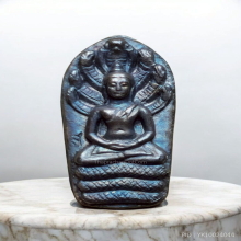 พระนาคปรกใบมะขาม หลวงปู่ม่น วัดเนินตามาก ปี 37 เนื้อเงิน