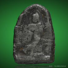 พระกำแพงเชยคางข้างเม็ด พิมพ์เล็ก เนื้อชินเงิน กำแพงเพชร