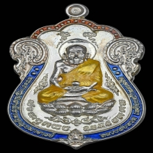 เหรียญหลวงปู่ทวด-พ่อท่านเขียว นิรันตราย เนื้อเงินลงยา ปี2552