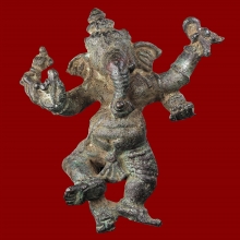 พระพิฆเณศร์ลพบุรีปางปาฏิหาริย์เนื้อสัมฤทธิ์สนิมเขียว