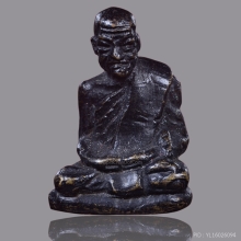 รูปหล่อโบราณเนื้อทองเหลืองรมดำ หลวงพ่อสงฆ์ วัดเจ้าฟ้าศาลาลอย