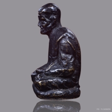 รูปหล่อโบราณเนื้อทองเหลืองรมดำ หลวงพ่อสงฆ์ วัดเจ้าฟ้าศาลาลอย