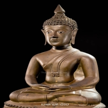 พระพุทธรูปรัชกาลปางสมาธิเพ็ชร เกศบัวตูมหล่อหนาบัวเด้งดินเต็ม