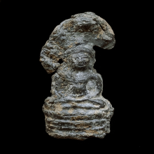 พระนาคปรก พิมพ์พุงป่อง เนื้อชินเงิน กรุวัดพระศรีฯ จ.ลพบุรี