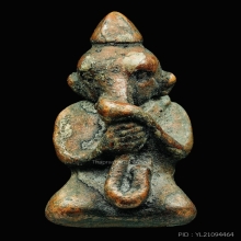 พระพิฆเนศจับงวงดอกจัน2ดอก ทองแดงเถื่อนศิลปะนครศรีธรรมราช