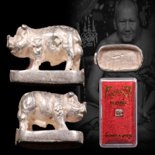 หมูจิ๋วมหาลาภเนื้อเงิน หลวงพ่อเปิ่น วัดบางพระ