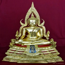 พระบูชาหลวงพ่อชินราช รุ่น ภปร.พุทธนเรศว์ ลงรักปิดทอง 9 นิ้ว 