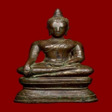 พระบูชาศิลปะสุโขทัย หน้าตัก  2.5 นิ้ว เนื้อสำริด