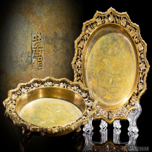 ถาดเงินกะไหล่ทองฉลุลายงานเซี่ยงไฮ