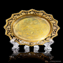 ถาดเงินกะไหล่ทองฉลุลายงานเซี่ยงไฮ