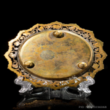 ถาดเงินกะไหล่ทองฉลุลายงานเซี่ยงไฮ