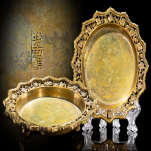 ถาดเงินกะไหล่ทองฉลุลายงานเซี่ยงไฮ