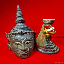 เศียรพระลักษณ์หน้าทอง ขนาดตั้งบูชา หลวงปู่กาหลง เขี้ยวแก้ว