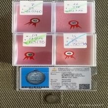 เหรียญข้างเม็ดไข่ปลาหลวงพ่อเดิมหลังยันต์นูนเนื้อเงิน 4แช้มป์