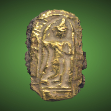 พระลีลาเม็ดขนุน เนื้อว่านหน้าทองคำ กรุวัดพระแก้ว กำแพงเพชร