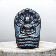 พระนาคปรกใบมะขาม หลวงปู่ม่น วัดเนินตามาก ปี 37 เนื้อเงิน