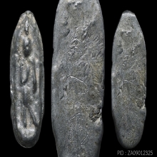 พระสังวราชุ่ม วัดพลับพิมพ์ปางลีลา เนื้อชินตะกั่วหลังจาร