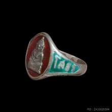 แหวนรูปไข่เนื้อเงินลงยา ลพ.โสธร ปี 2503