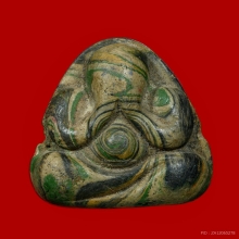 พระปิดตา หลวงพ่อสำลี วัดห้วยยาง จ.ชลบุรี ปี2513 เนื้อผงลาย