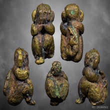 พระปิดตาพิมพ์ปั้นหุ่นเทียน อาจารย์เอียด วัดดอนศาลา ปี2485