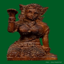 นางกวักพ่อป่องน่วมมานา เนื้อไม้