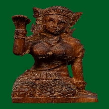 นางกวักพ่อป่องน่วมมานา เนื้อไม้